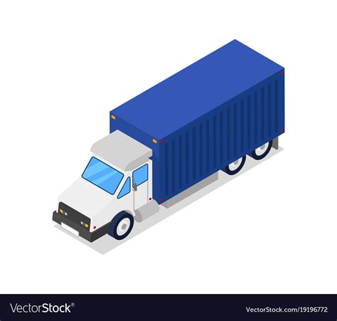 Commercial Freight Truck Isometric D Icon Vector Image