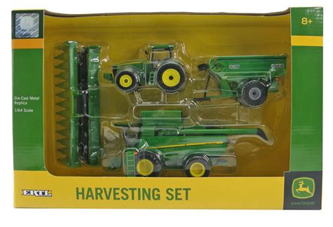 John Deere Grain Harvest Set S680 Header 8360r With Fr Duals Chaser Bin Collector Models