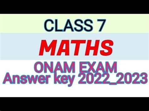 Class Maths Onam Exam Answer Key Class Maths Onamexamanswerkey