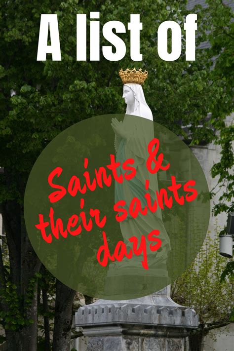 A great list of saints and their feast days – Artofit