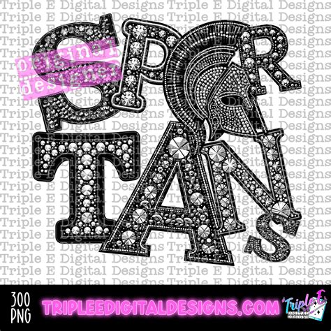 Spartans Rhinestone PNG Design – Pine Hollow Design Co.