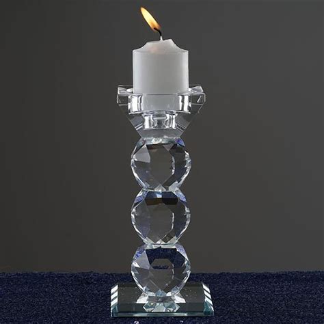 6 Tall Gemcut Premium Crystal Glass Votive Candle Holder Stand