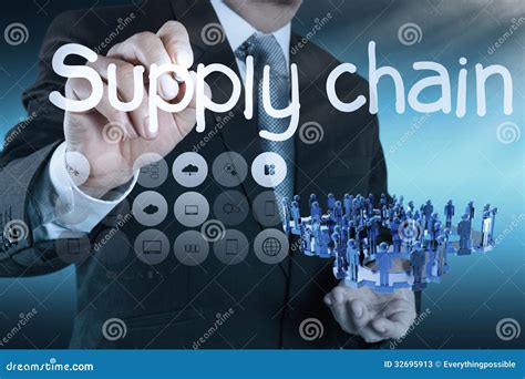 Supply Chain Management Concept By Flow From Supplier To Custome Stock