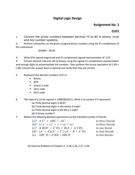 DLD Assign 1 ScmaiofjASIJpjgaioJijsio Fdijeiwjgij Digital Logic