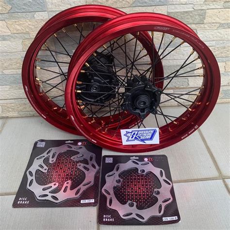 Jual VELGSET VELG SUPERMOTO HONDA CRF 150 L SCARLET MX SERIES 2 TERBARU