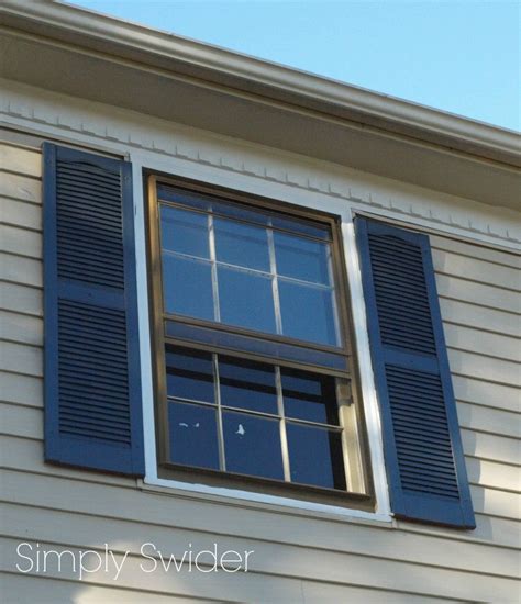 Beige House Navy Shutters Google Search Blue Shutters House