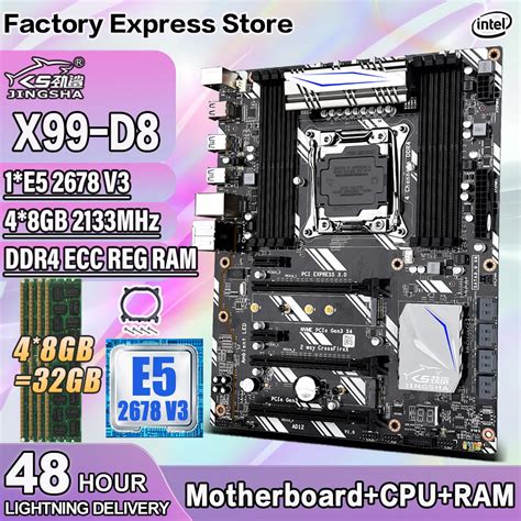 Jingsha Conjunto De Placa Base X99 Lga2011 3 Con Cpu Xeon E5 2678 V3 4x8gb 32gb Ddr4 Ecc