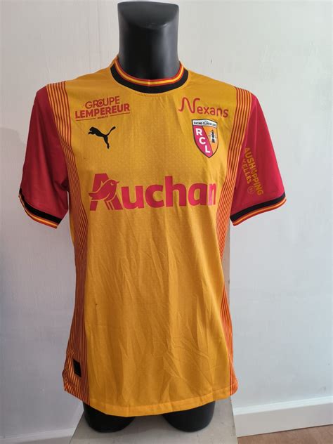 New Season Lens Home Football Shirt 2023 2024 Sponsored By Auchan