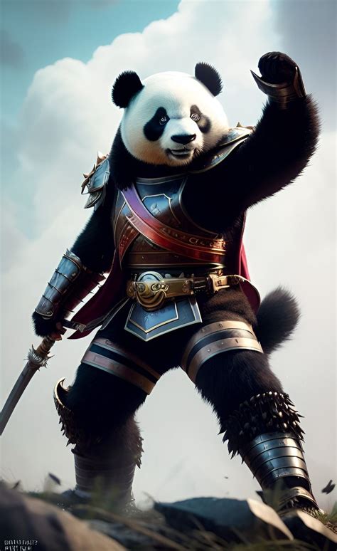 Panda Bear Warrior Created With Ai Aiart Aiartist Panda Bear