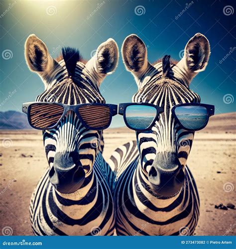 Zebras In Sunglasses Taking A Selfie Generative Ai Stock Illustration Illustration Of Cool