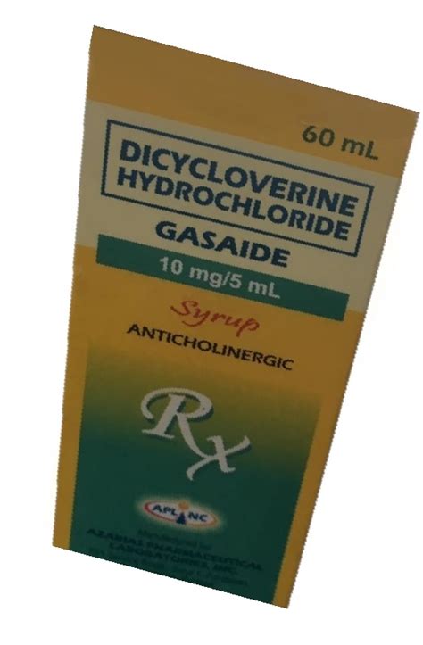 Gasaide Dicycloverine Hydrochloride 10mg 5ml Syrup 60ml Price In The Philippines Medsgo Pharmacy