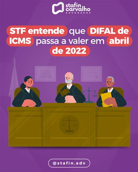 STF valida cobrança do Difal ICMS em 2022 Stafin Carvalho