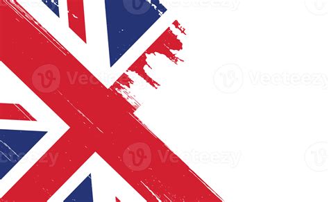 Uk Flag With Brush Paint Textured Isolated On Png Or Transparent