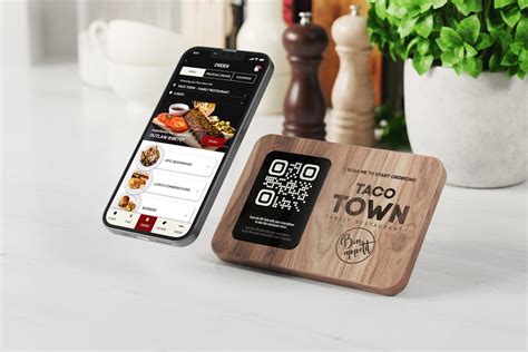 Qr Code Menu Sign With Smartphone Screen Mockup Premium And Free Psd