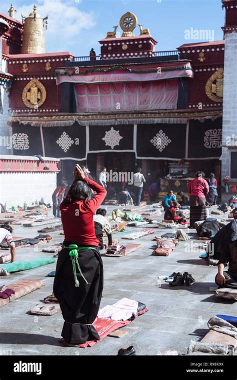 Lhasa Tibet Autonomous Region China Tibetan Buddhist Pilgrims