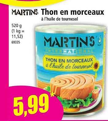 Promo Thon En Morceaux L Huile De Tournesol Martins Chez Norma