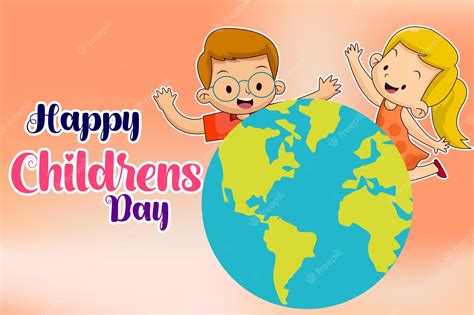 Premium Vector Happy International Childrens Day Vector Illustration