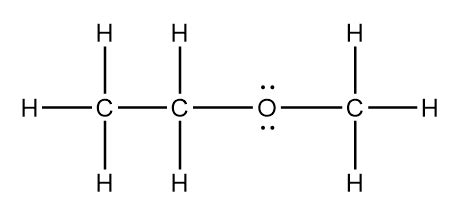 Draw the Lewis structure of ethyl methyl ether. | Quizlet