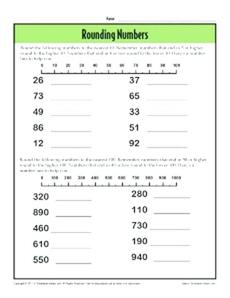 Rounding Numbers Free Printable Worksheets