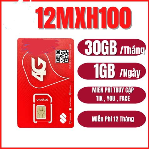 TRỌN GÓI 1 NĂM SIM 4G VIETTEL 12MXH100 1 TỶ G NGÀY THẢ GA TRUY