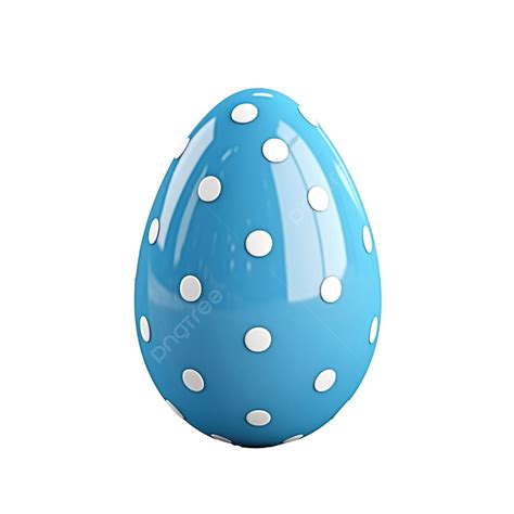 Blue Easter Egg With White Polka Dot Blue Polka Dot Easter Png