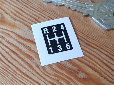 Gear Shift Lever Pattern Sticker 5 Speed And Top Left Reverse 20mm