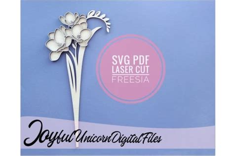 Freesia Svg Laser Cut Flower Graphic By Joyfulunicorn · Creative Fabrica