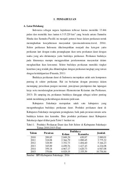 1 I PENDAHULUAN A Latar Belakang Analisis Efisiensi Faktor Faktor