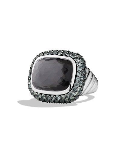 David Yurman Waverly Ring With Black Orchid And Gray Sapphires Grey