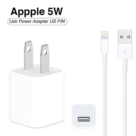 iPhone USB 5W Power Adapter with USB to Lightning Cable