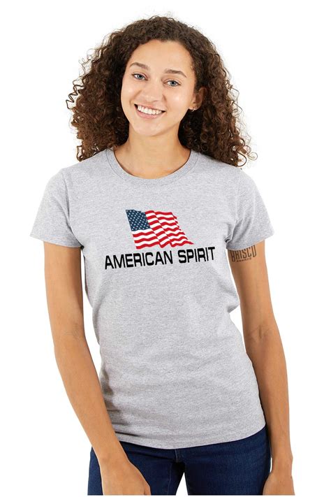 Patriotic American Spirit Usa Flag Womens T Shirt Ladies Tee Brisco