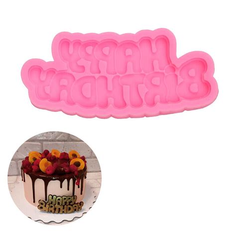 Diy Happy Birthday Shape Sugarcraft Silicone Molds Cake Decorating