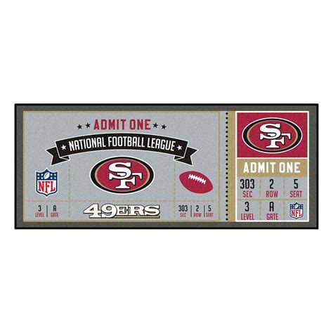 FANMATS NFL - San Francisco 49ers 30 in. x 72 in. Indoor Ticket Runner ...