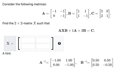 Solved Consider The Following Matrices A B Chegg