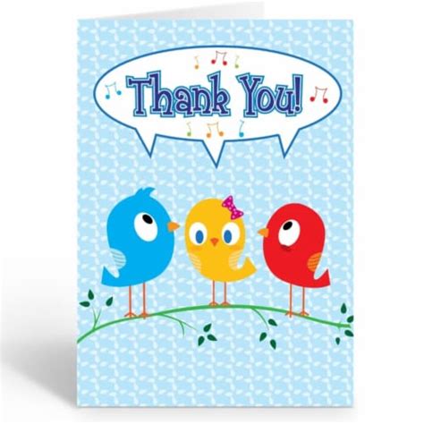 Stonehouse Collection Cute Birds Blank Thank You Note Card Kids Thank