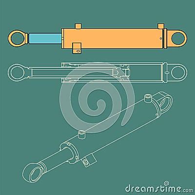 Hydraulic Actuator Vector Illustration Cartoondealer