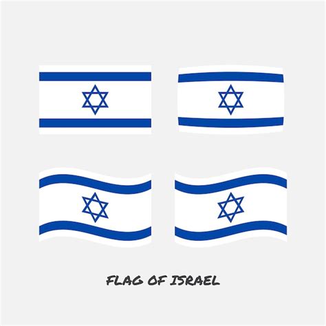 Premium Vector Flag Of Israel Set Vector Illustration