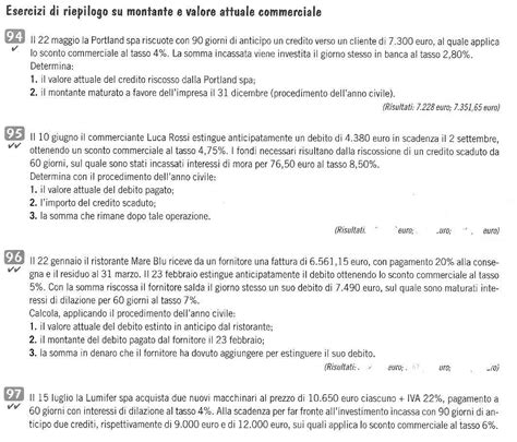 Esercizi Per Le Classi Del Biennio L Economia Aziendale Per Tutti