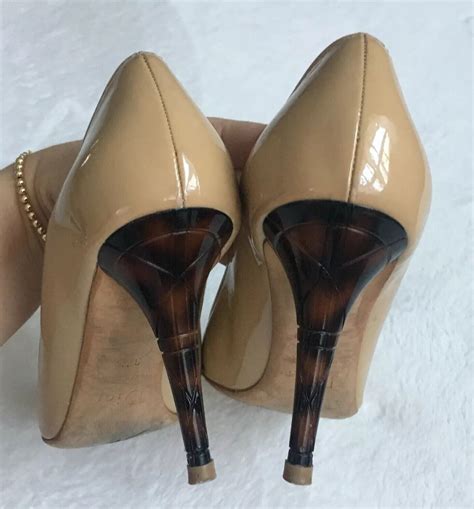 Christian Dior Nude Tan Patent Leather Heels 37 5 Aut Gem