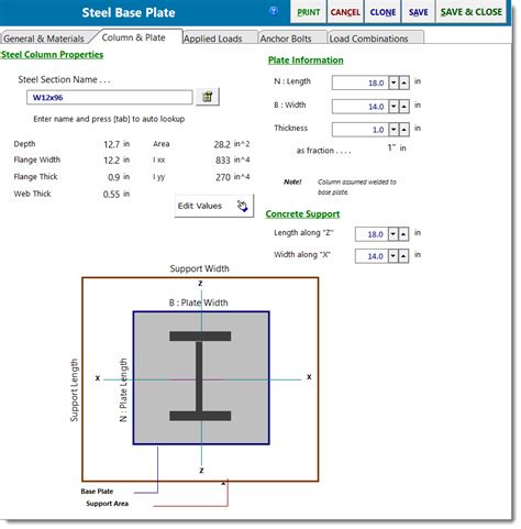 Calculation Modules Miscellaneous Calculation Modules Steel Base Plate