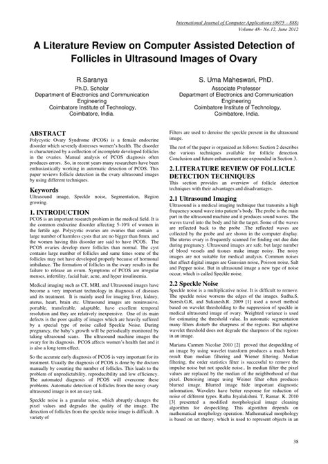 Pdf A Literature Review On Computer Assisted Detection Of Follicles