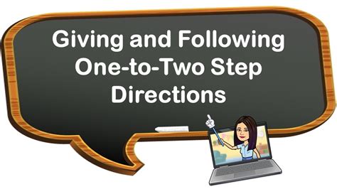 Giving And Following One To Two Step Directions English Reading