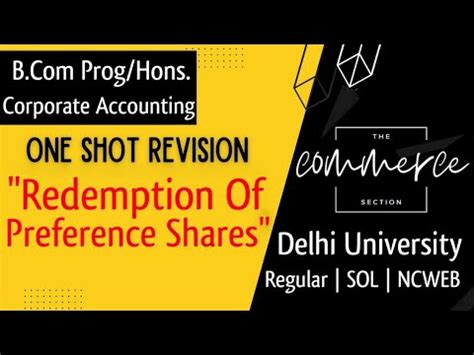 Redemption Of Preference Shares One Shot Revision 100 Coverage B