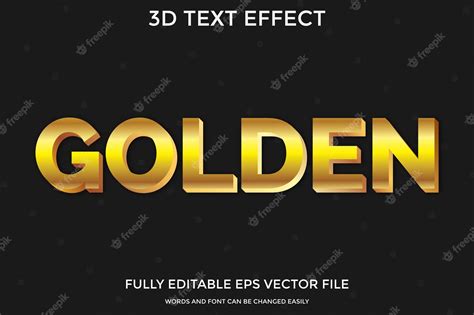 Premium Vector 3d Text Effect Golden Text Effect Template