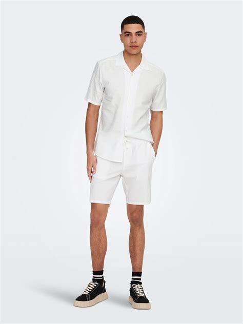 Buy Only Sons Linus Shorts Bright White Scandinavian Fashion Store