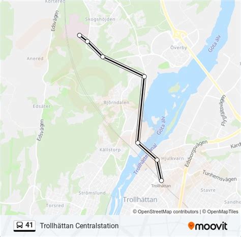 41 Rutt Tidtabeller Hållplatser Kartor Trollhättan Centralstation