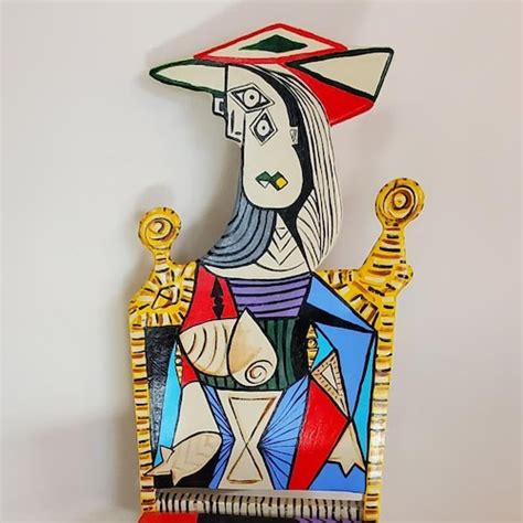 Picasso Femme Au Jardin Upcycled Chair Painted By Artist Todd Etsy