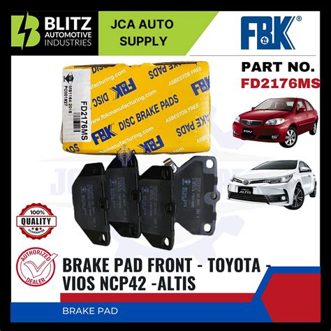 Toyota Vios Ncp Altis Rear Disc Brake Pad Fbk Fd