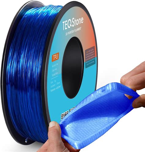 TEQStone Filamento TPU 1 75mm Azul 1Kg Carrete 95A Filamento Suave