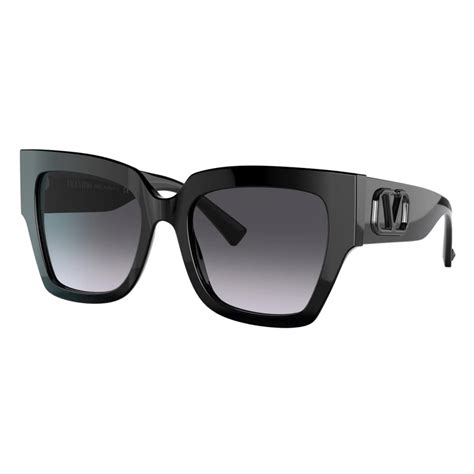 Valentino Vlogo Signature Square Acetate Sunglasses Black Valentino Eyewear Avvenice